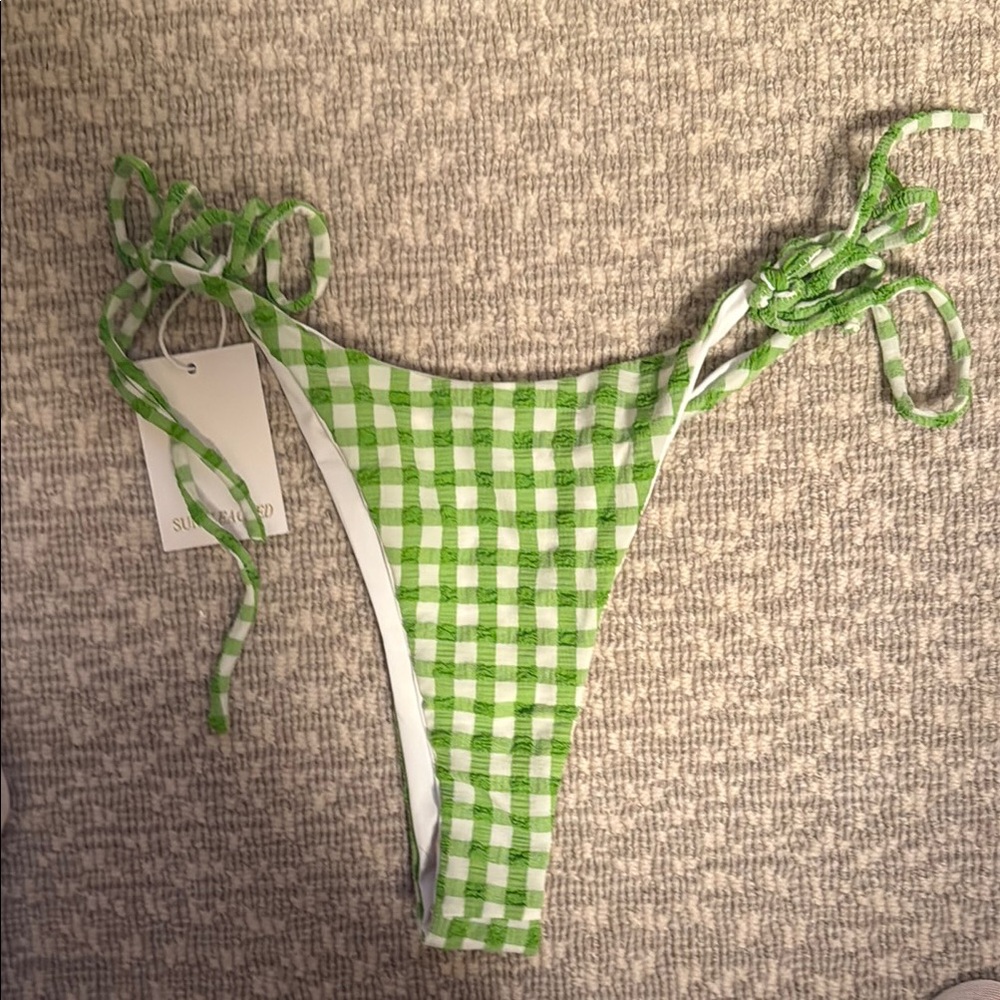 Green Gingham Bikini Bottom